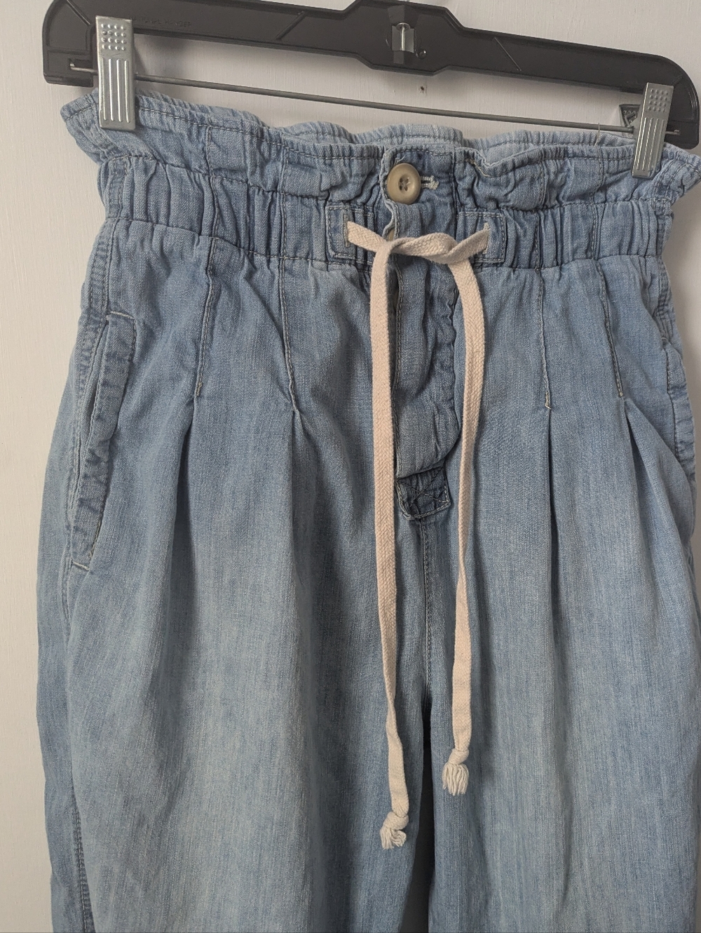 Free People Margate Pleated Denim Trouser Jeans Pants Cotton Hemp Festival XS - Picture 5 of 8